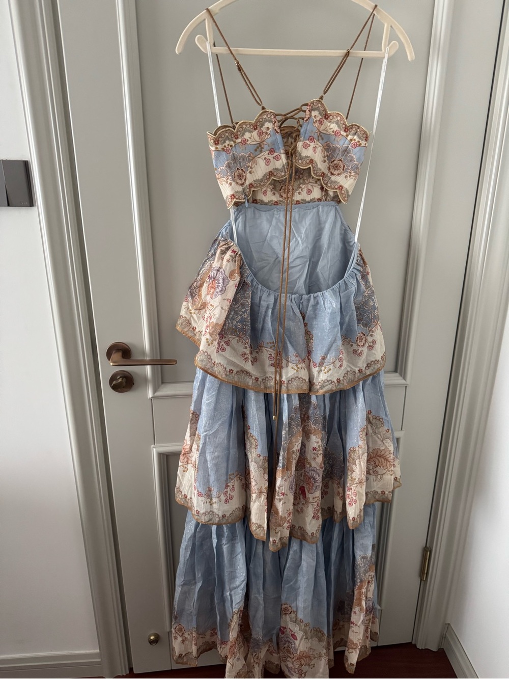 Zimmermann floral tiered maxi dress in blue - Picture 5 of 9
